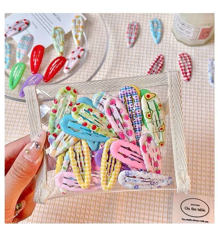 3 Teile/satz Neue Kinder Schöne Erdbeere Ornament Haar Clips Baby Mädchen Plaid Rechteck Barrettes Haarnadeln Kinder Haar Zubehör – Detail 10