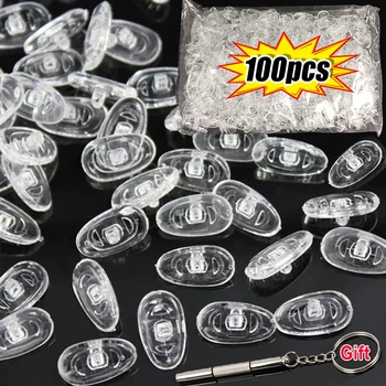 10/100pcs 투명 실리콘 안경 에어백 부드러운 코 패드 안경에 Nosepads 코 패드에 대한 편안한 미끄럼 방지 공유