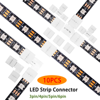 10PCS Free Soldering Led Connector 10mm 12mm L Shape or T Shape Easy Connector 3pin 4pin 5pin 6pin for 5050 3528 LED Strip Light