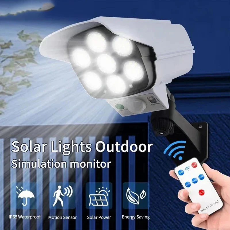 

D2 77 LED Solar Light Lamp Motion Sensor Security Dummy Camera Wireless Outdoor Flood Light IP65 Waterproof Lamp For Home Garden