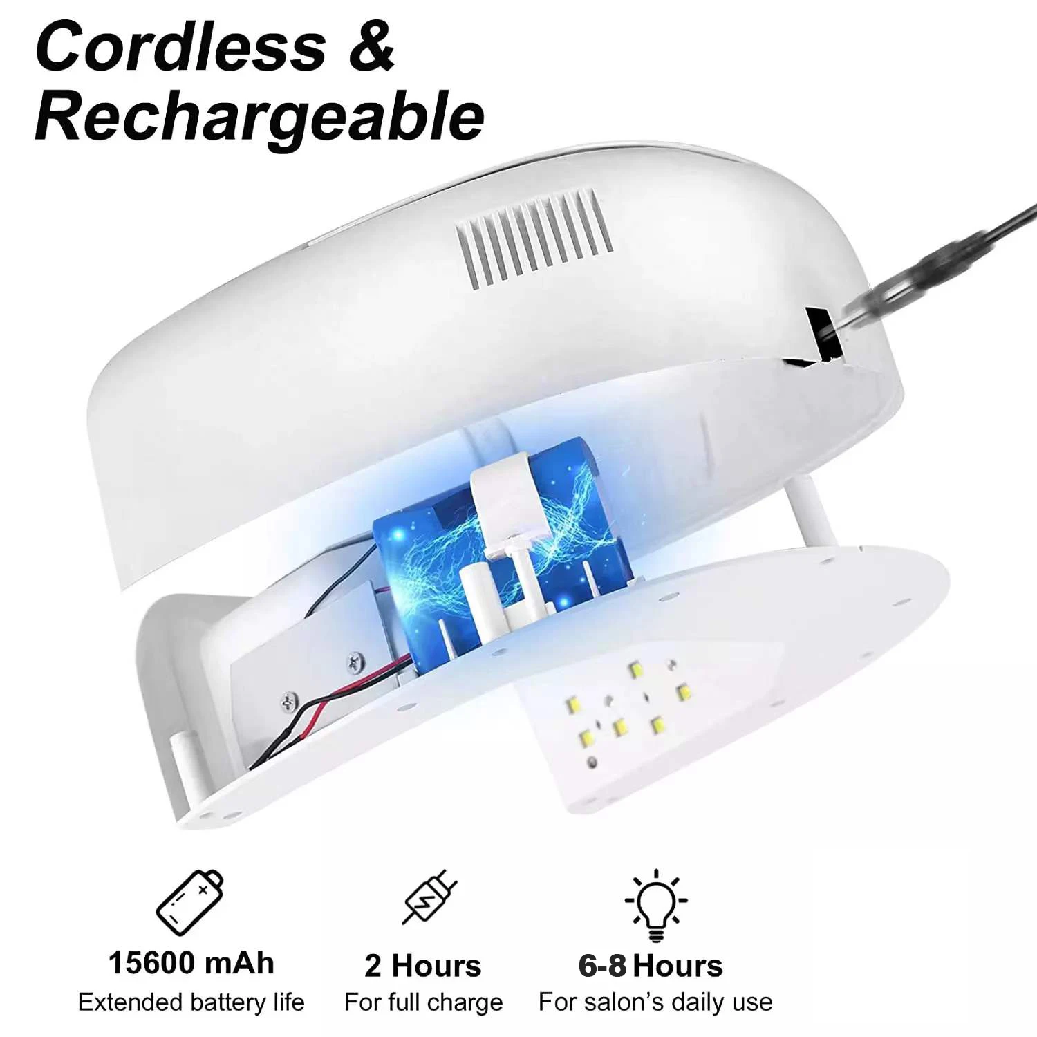 Sun UV S20/S10 wiederaufladbare Nagellampe, kabelloser Gel-Lack-Trockner, Maniküre-Licht, Pediküre-Lampen, kabellose Nagel-UV-LED-Lampe – Detail 3