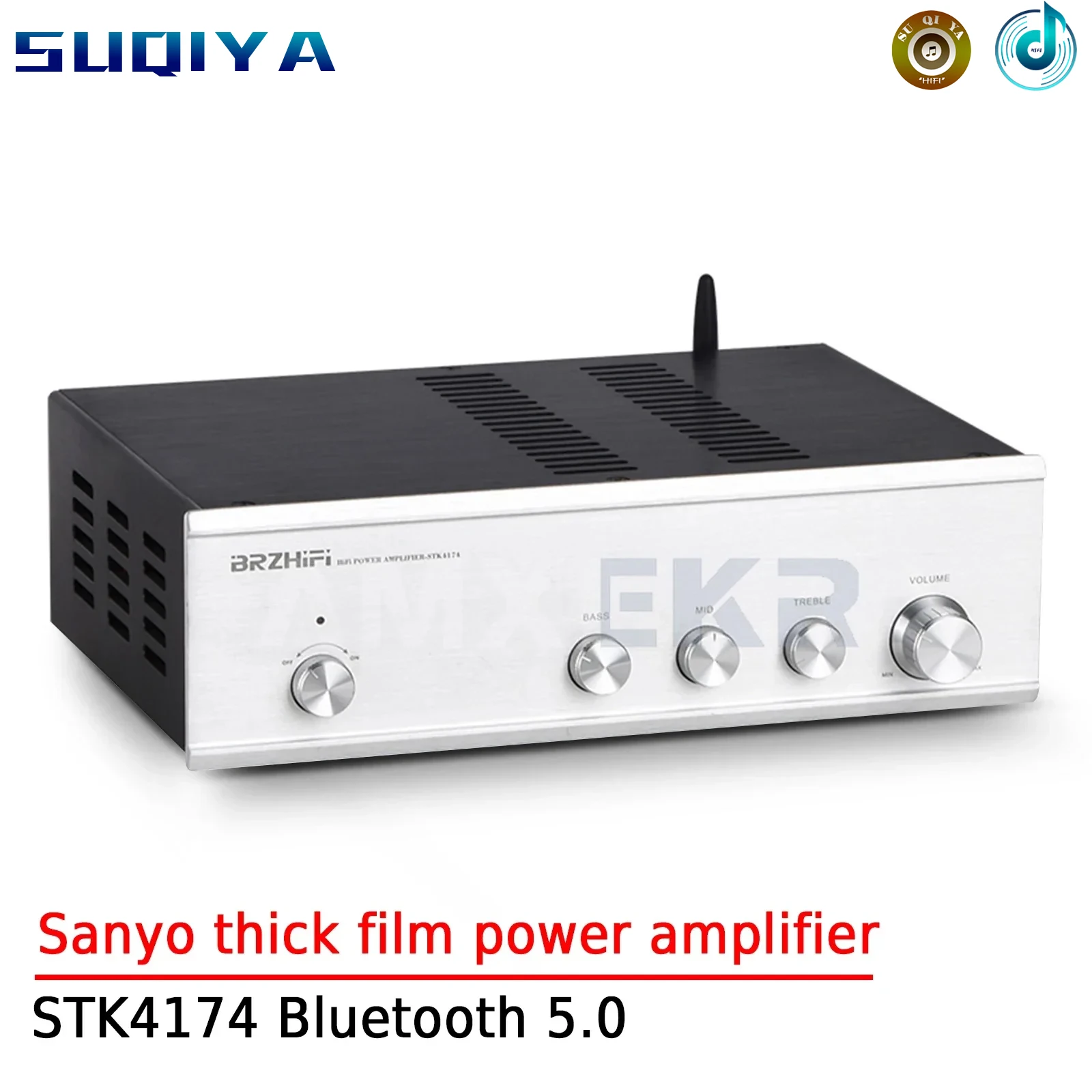 

AMXEKR Sanyo Thick Film Power Amplifier STK4174 Bluetooth 5.0 High Bass Fever Hifi Retro Classic Bile Taste