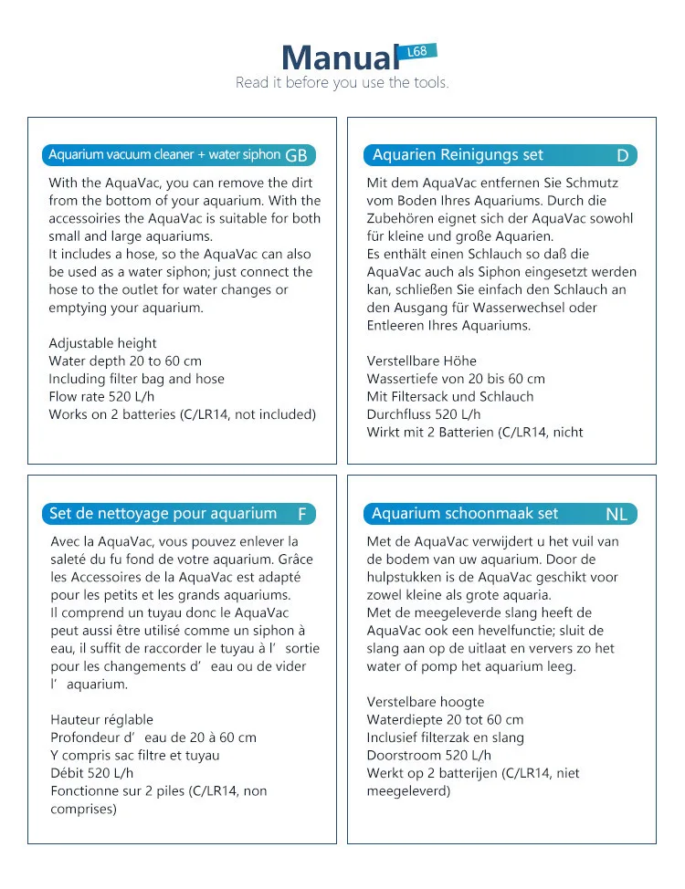 Elektrischer Aquarium-Wasserwechsler, Kiesreiniger, Siphonpumpe, Saug-Sandwaschgerät mit Luftdruckknopf, Reinigungswerkzeug für Fischbecken – Detail 2