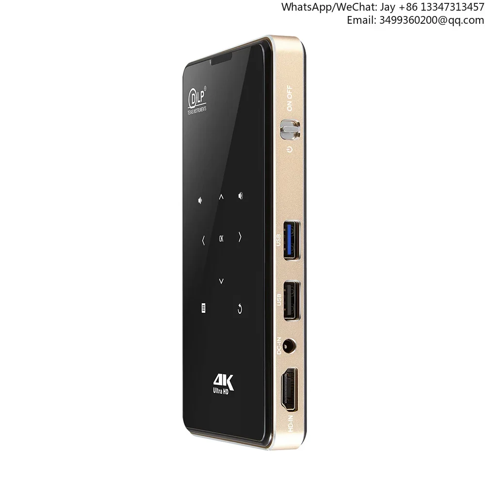 

Портативный мини-проектор DLP с сенсорным экраном, Android TV, Miracast, 5G Wi-Fi, 3D, 4K, Android Smart, с аккумулятором для домашнего кинотеатра