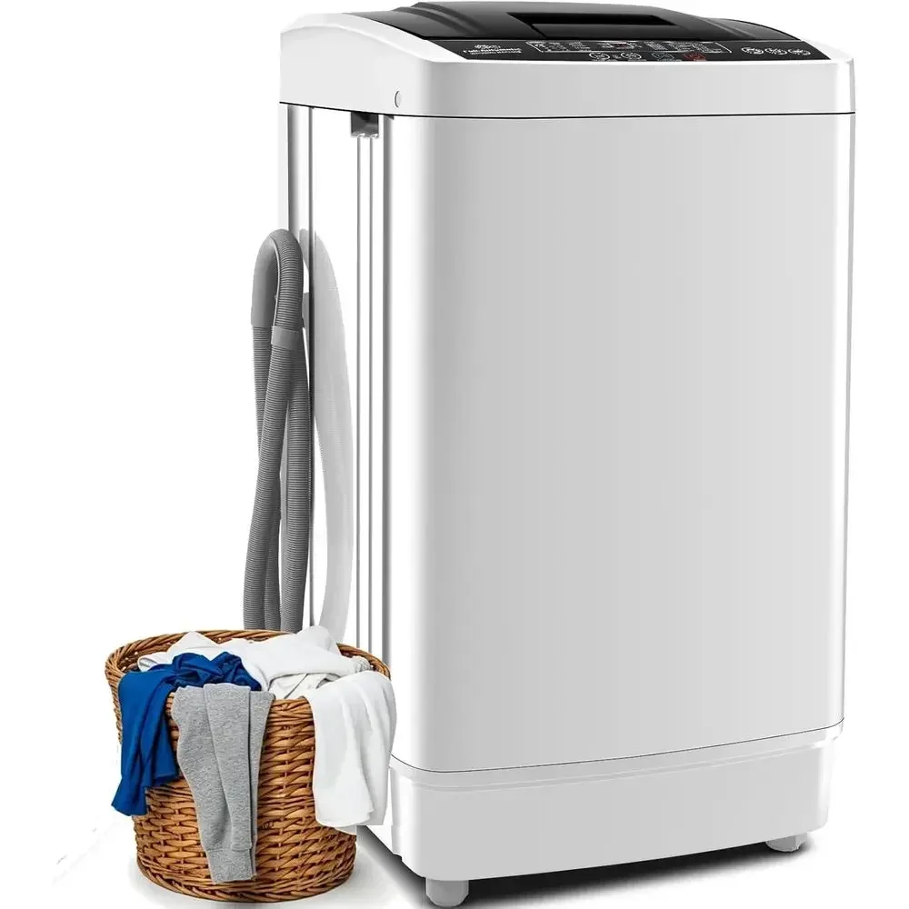 20LB 2.8 Cu.ft Compact Automatic Portable Washer with 10 Wash Programs, LED Display, and Drain Pump for Home, RV, Dorm Use