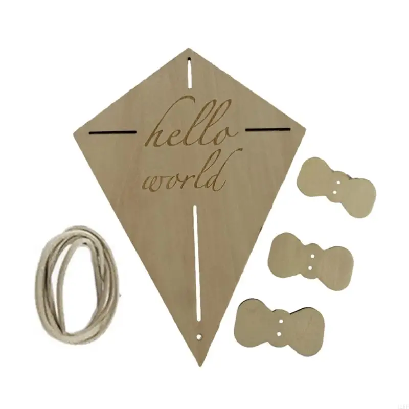Schöne Holzkite -Wanddekoration für Kinderschlafzimmer Baby Fotoshoots Requisiten Krippe Hanging Dekor Foto Setup Handwerk 425f