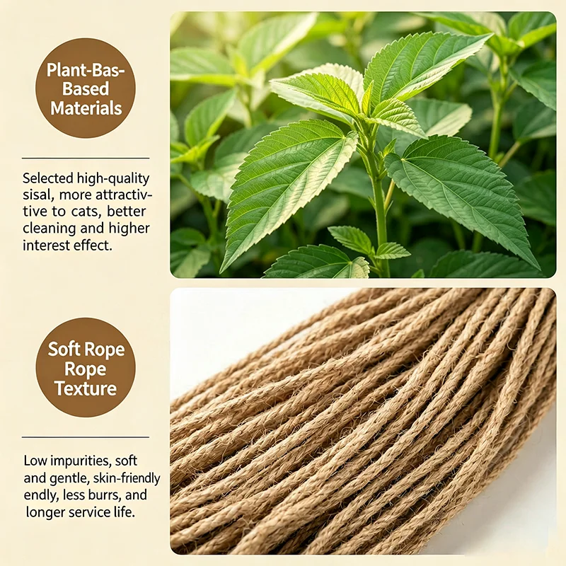 Durable Sisal Twine DIY Replacement Rope For Cat Tree Tower Climbing Frame Furniture Protector Kitten Claw Sharpen Craft Decor