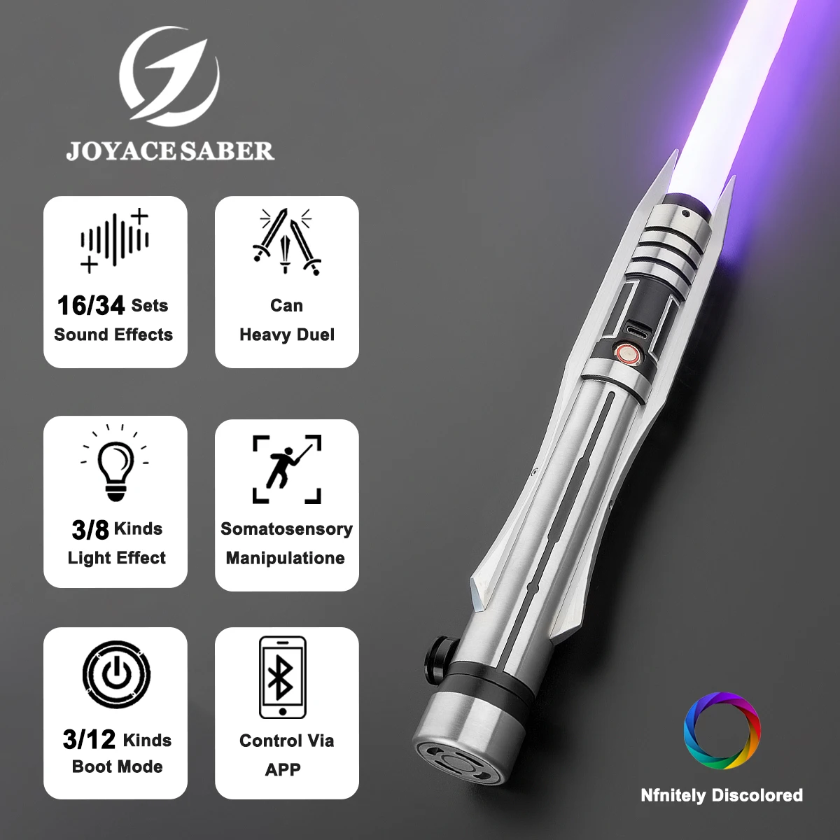 

JoyaceSaber Jedi Revan LightSaber Heavy Dueling Pixel Light saber Smooth Swing XenoPixel Laser Sword Cosplay RGB Luminous Toys