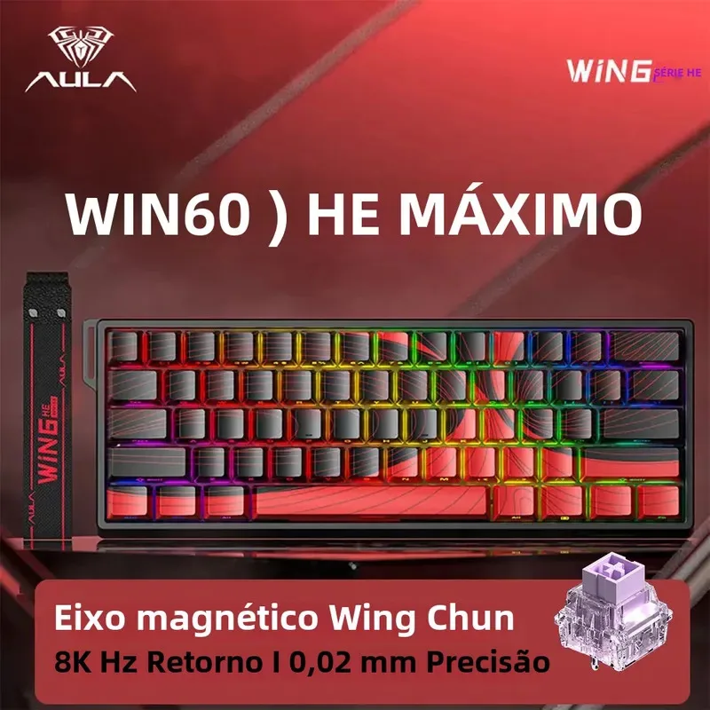 

AULA WIN60 WIN68 HE Esports Magnetic Switch Keyboard Rapid Trigger 8K Return RGB Hotswap 60% 68% Custom Game Keyboard