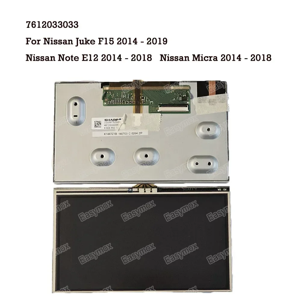 5.8 inch  Display for Nissan Juke Note Micra 2013-2019 Head Unit Nav Radio GPS With Touch LCD Screen Digitizer Repair