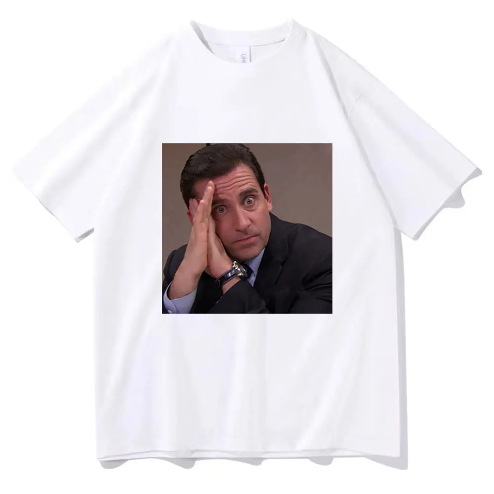 Funny Michael Scott Print T Shirt Tv Series The Office Dwight Schrute Jim Halpert T-shirts Men Women Cotton Oversized T Shirts