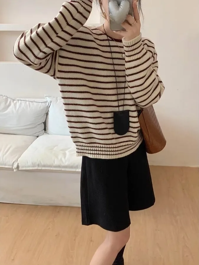 Maglione lavorato a maglia dimagrante Trendy a righe Casual Sle Dongda Gate Nuovo arrivo per la stagione autunnale Versione coreana Personali