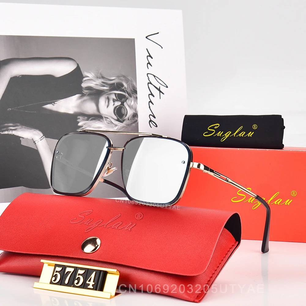 Vintage Women\'s Square Sunglasses America Luxury Brand Anti-Glare Driving Sun Eyewears Classic Shades Fishing Sun Glasses UV400