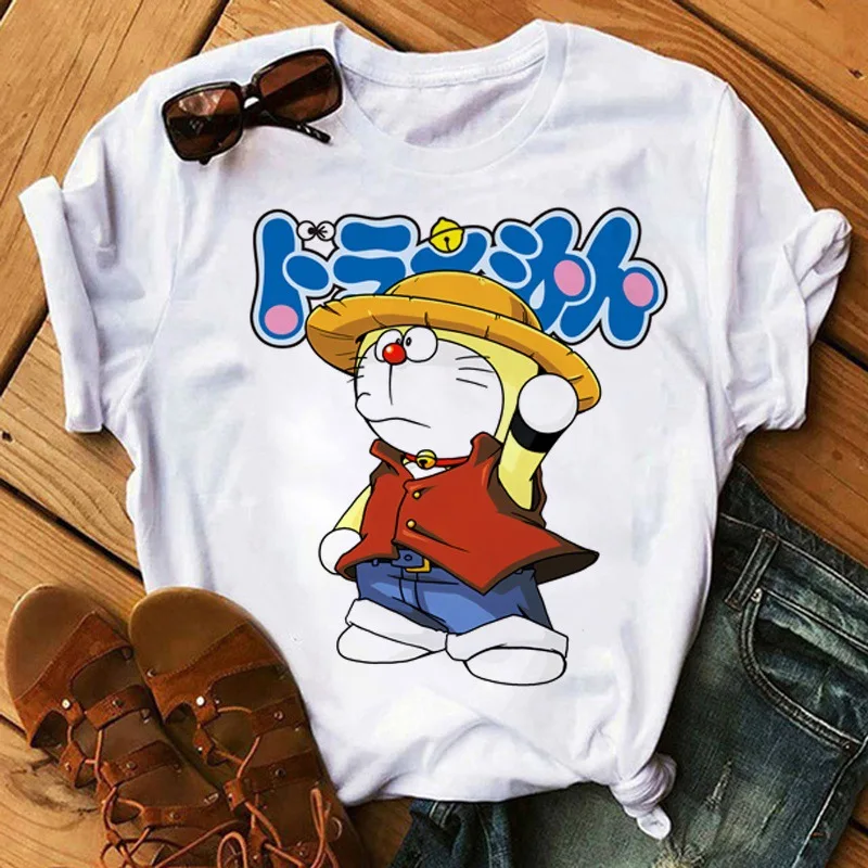 عبقور جديد تي شيرت للنساء لطيف الكرتون الملابس موضة أنيمي الشكل طباعة الملابس أعلى اللون القطن الصيف المحملة هدية القمم