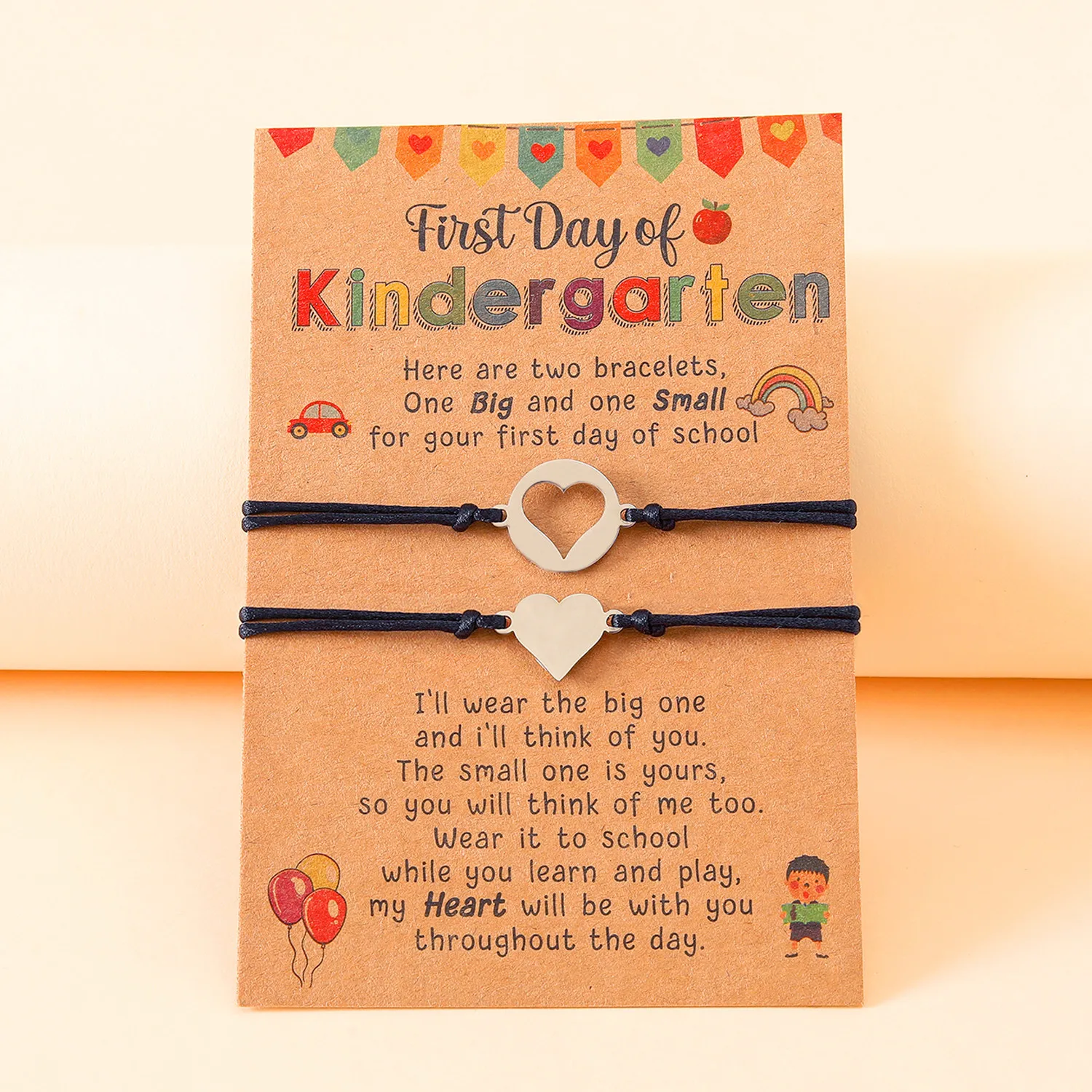 Simple and Versatile New Kindergarten Day 1 Theme Mother Daughter Parent Child Card Weaving Bracelet Gift Wholesale