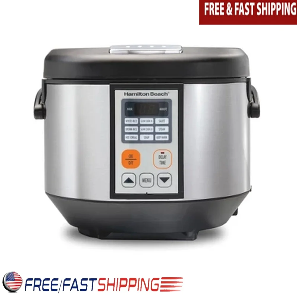 

Digital Electric Multicooker with Intuitive Controls Steamer Rice Soup Sauté Slow Cook Dishwasher Safe Nonstick Accessories