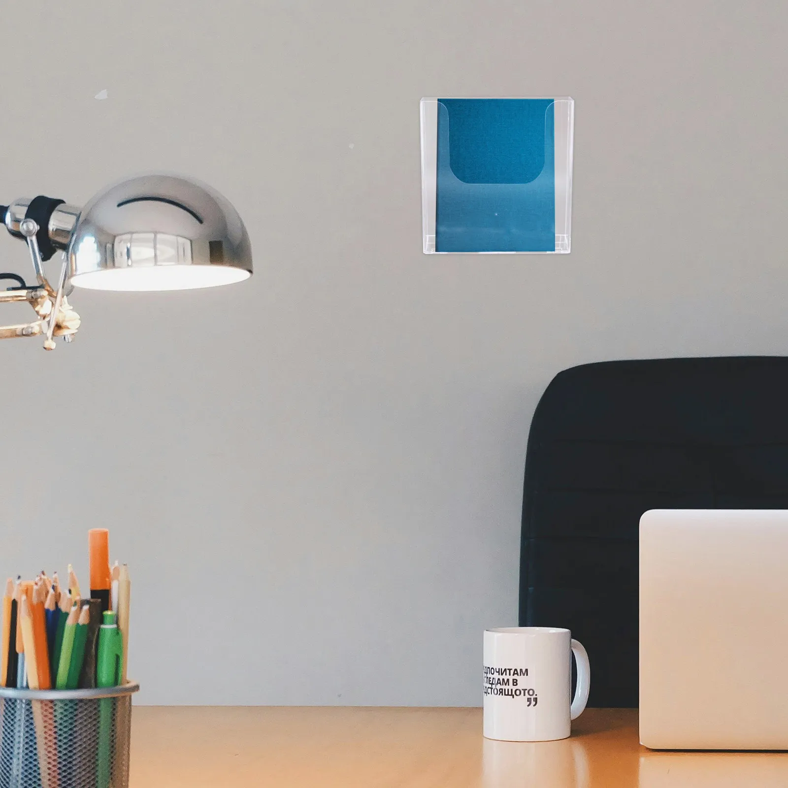 

Transparent A5 Acrylic File Rack Wall-Mounted Office Document Organizer Magazine Folder Pamphlets Stand Clear Storage Holder