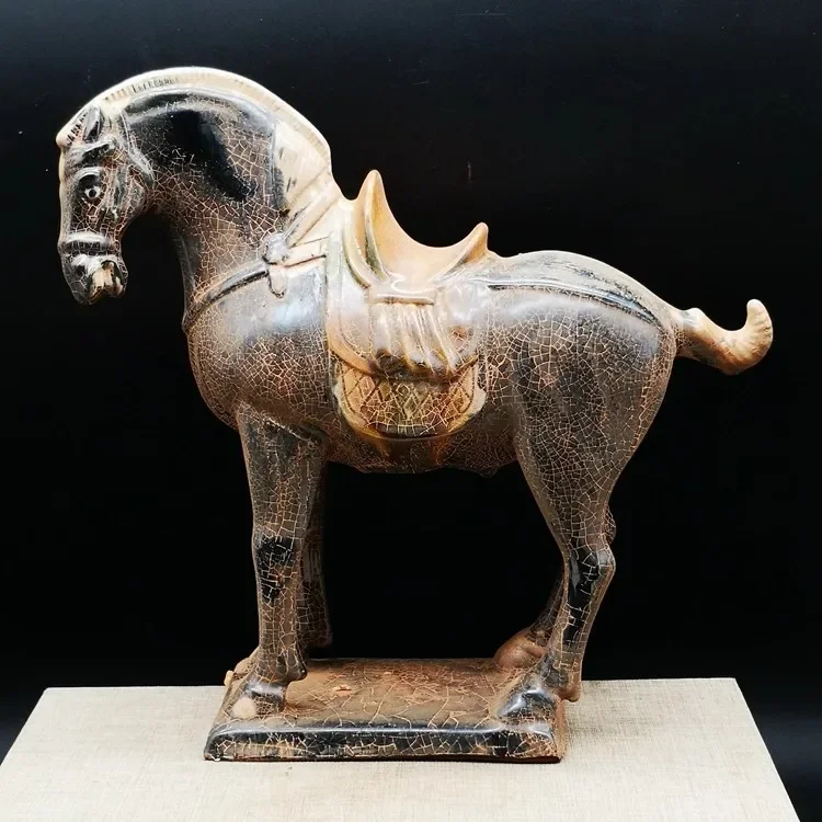 Tang Sancai old Ceramic Horse Horse Lucky Horse Ornament Living Room Decoration Hotel Store Decoration Desktop Ornament