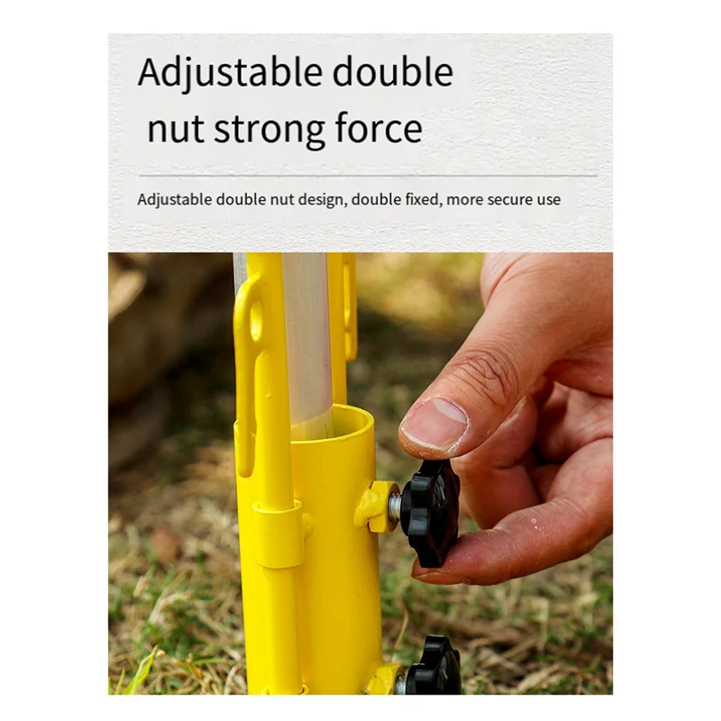 

6PCS Awning Canopy Pole Fixed Tube Ground Bracket Windproof Adjustable Tent Support Pole With Ground Nails