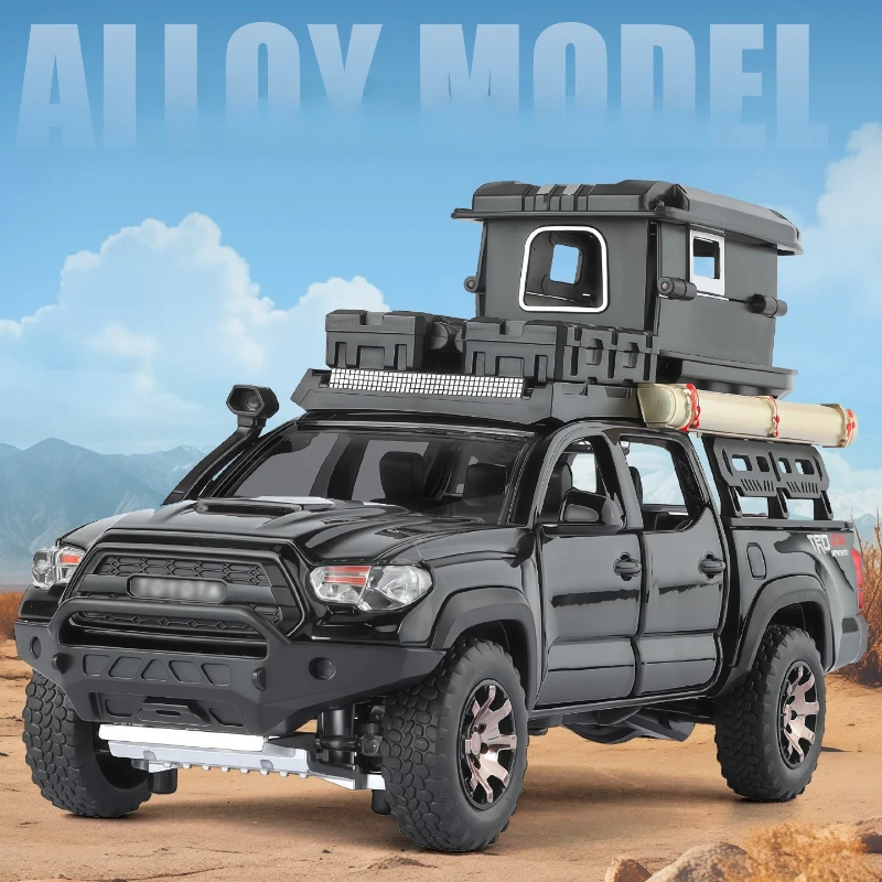 

1:32 Tacoma Alloy Off-road Truck Pickup Model with Sound Light Diecast Camping Car Toy Children Boy Vehicle Gift Collection