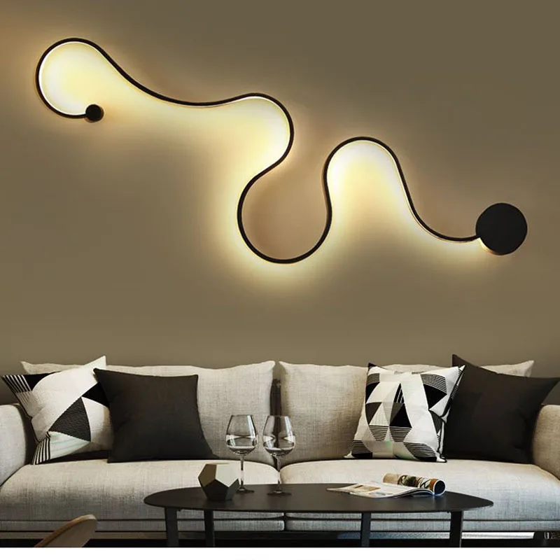 

Modern LED Wall Lamps for Bedroom Living Room Balcony Home Decor Ceiling Light White/Black Luminaria Iron Body Sconce Fixtures