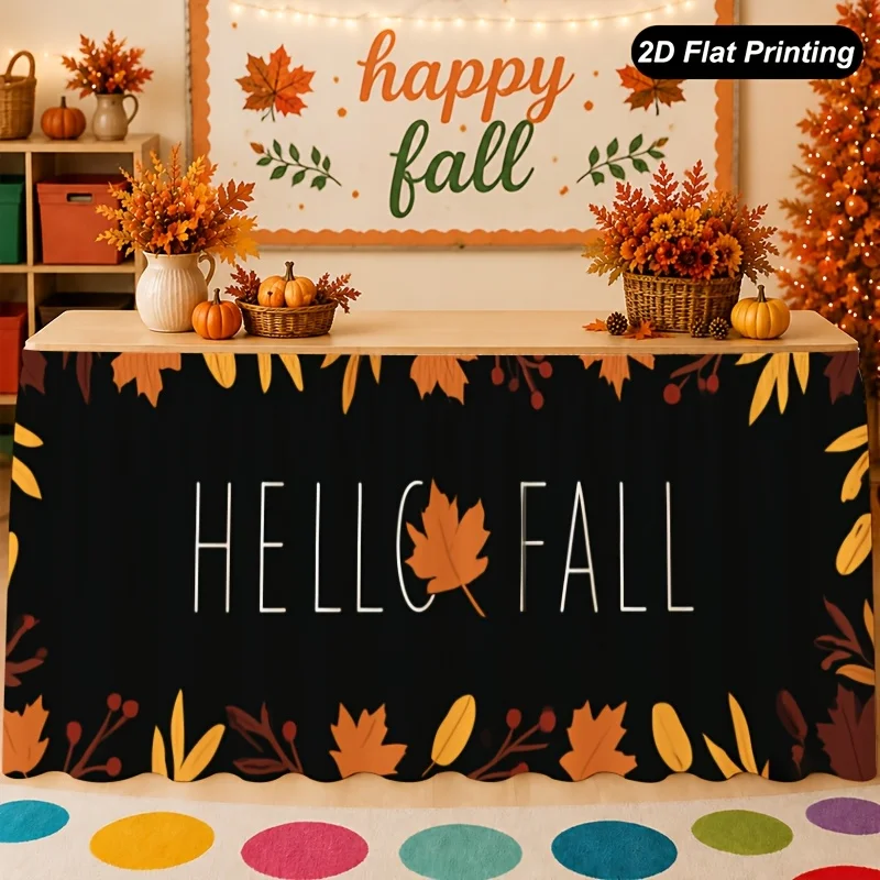 One-piece 2D flat autumn table flag with the message 