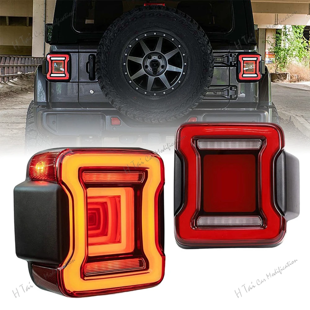 

Светодиодные задние фонари для Jeep Wrangler JL 2018-2024: задние фонари, противотуманные фары, дневные ходовые огни, комплекты задних фонарей для автомобиля