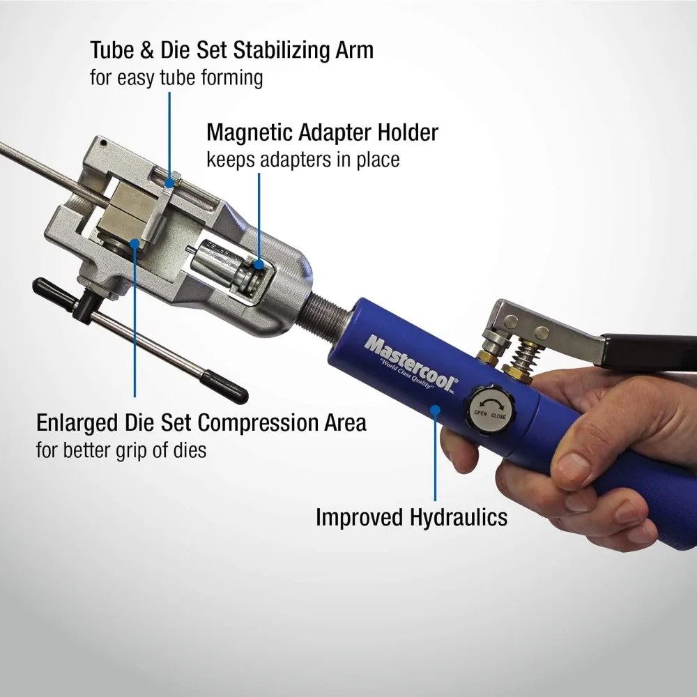 72475-PRC Universal Hydraulic Flaring Tool Set with Tube Cutter, Blue and Silver