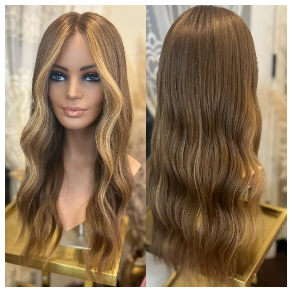 شعر مستعار طبيعي واقعي يسلط الضوء على شعر مستعار أشقر صناعي عالي الدقة بدانتيل أمامي جاهز للارتداء شعر مستعار أشقر مرن للحفلات على التخليص