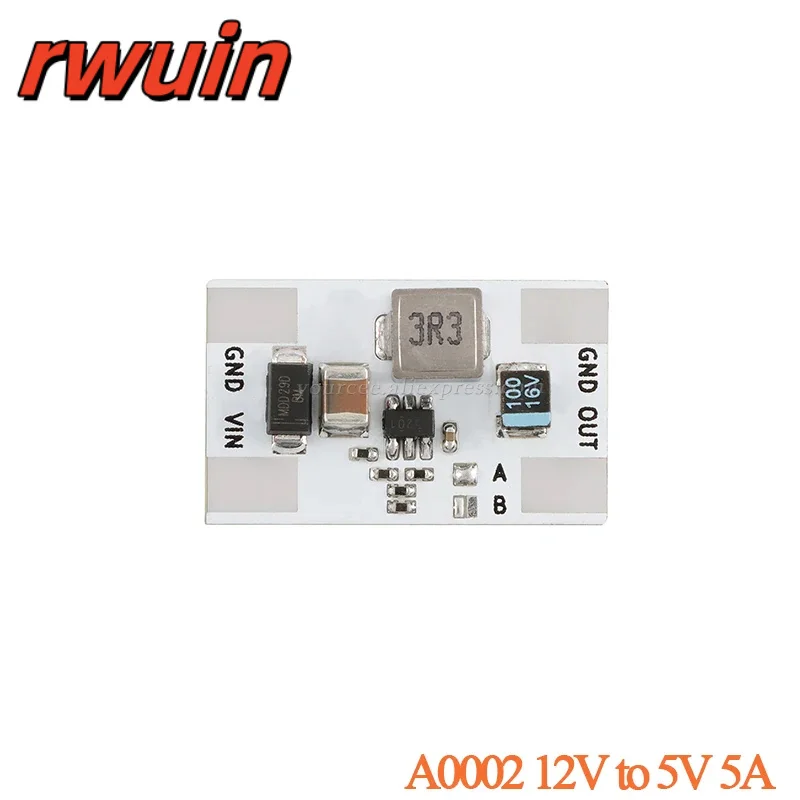 5pcs/1pc Non-isolated Step Down Buck Power Module 12V to 5V 3.3V DC-DC 3A 5A High Heat Dissipation Aluminum Substrate 4.6 to 16V