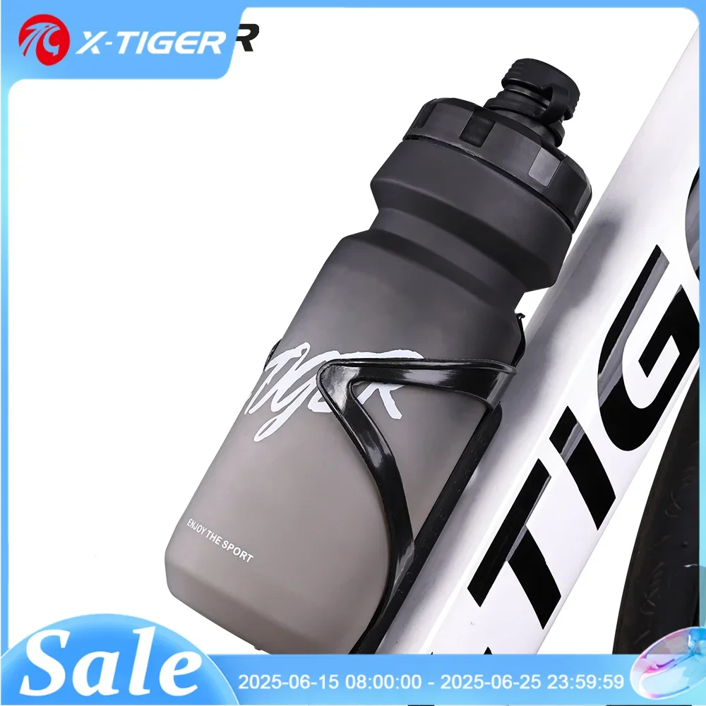 X-TIGER 650ML Botella de agua para ciclismo Gran capacidad Squeeze-Spray Safe LDPE 360 ° Sello Ciclismo Fitness Bicicleta Bebida Porta Agua