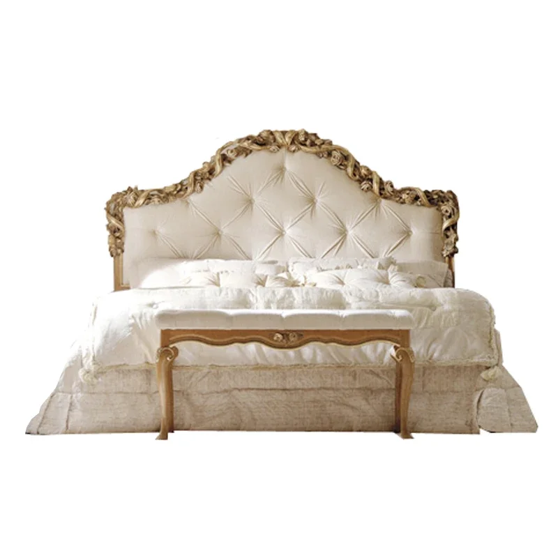 

French retro bed, villa European style, court romantic bed