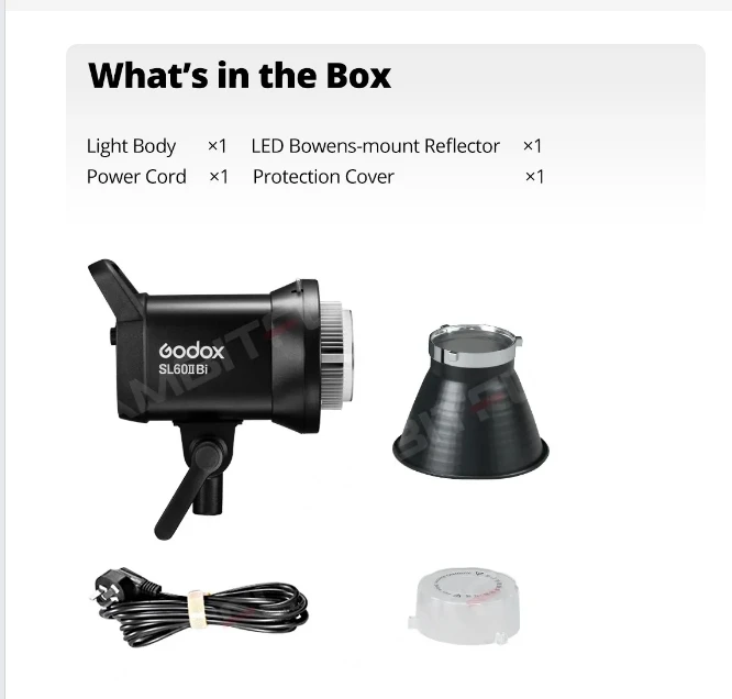 Godox-luz LED COB SL60IIBi para vídeo, 2800-6500K, 2,4G, inalámbrica/Control Bluetooth, luz continua, montaje Bowens para grabación de vídeo