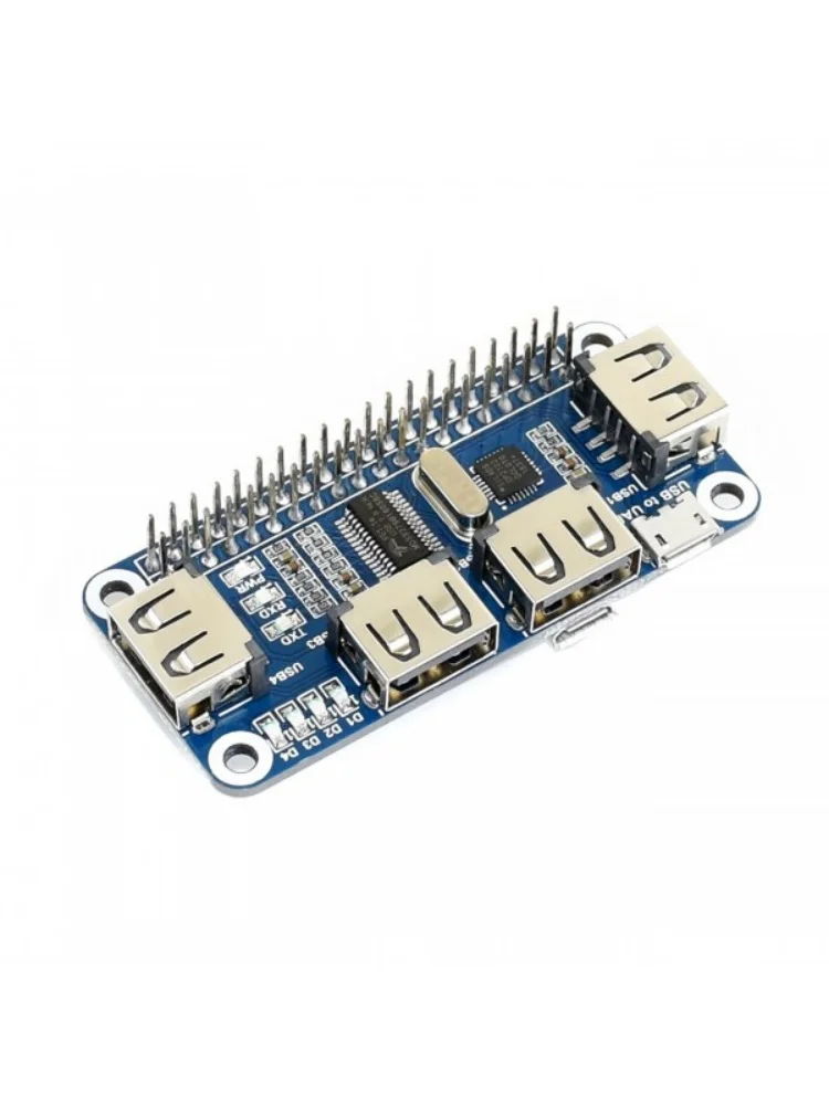 Waveshare 4-poorts USB HUB HAT voor Raspberry Pi, USB naar UART aan boord