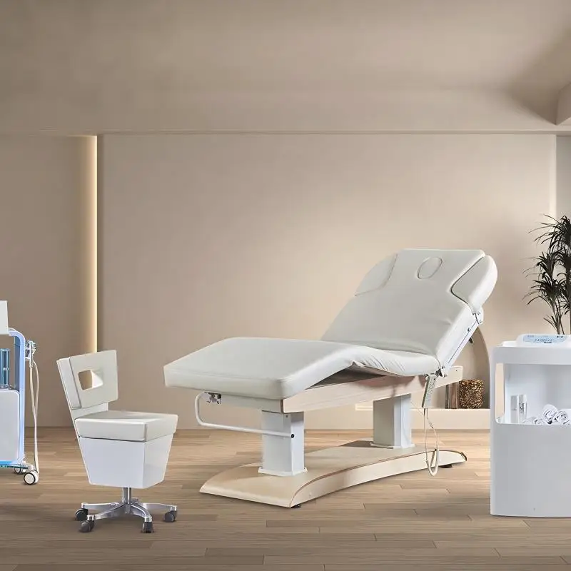 Custom Thai Luxury king Size Professionnel Salon  Chair Electric Wooden Beauty Table De Massage Bed