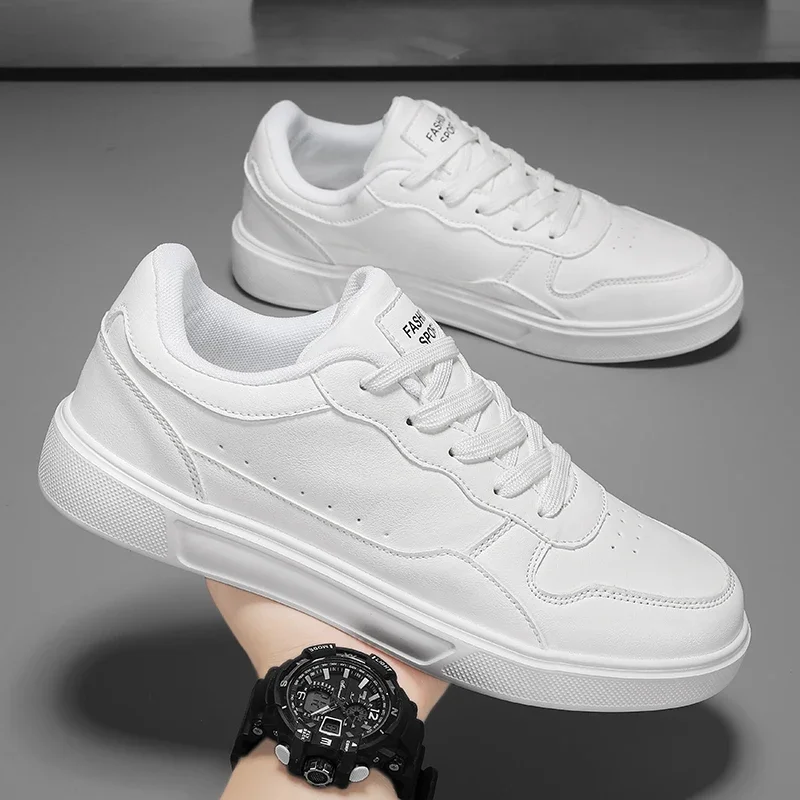 Classic Men's Casual Shoes Leather Breathable Men and Women Versatile White Shoe Dirty-resistant Non-slip Couple Sports Sneakers