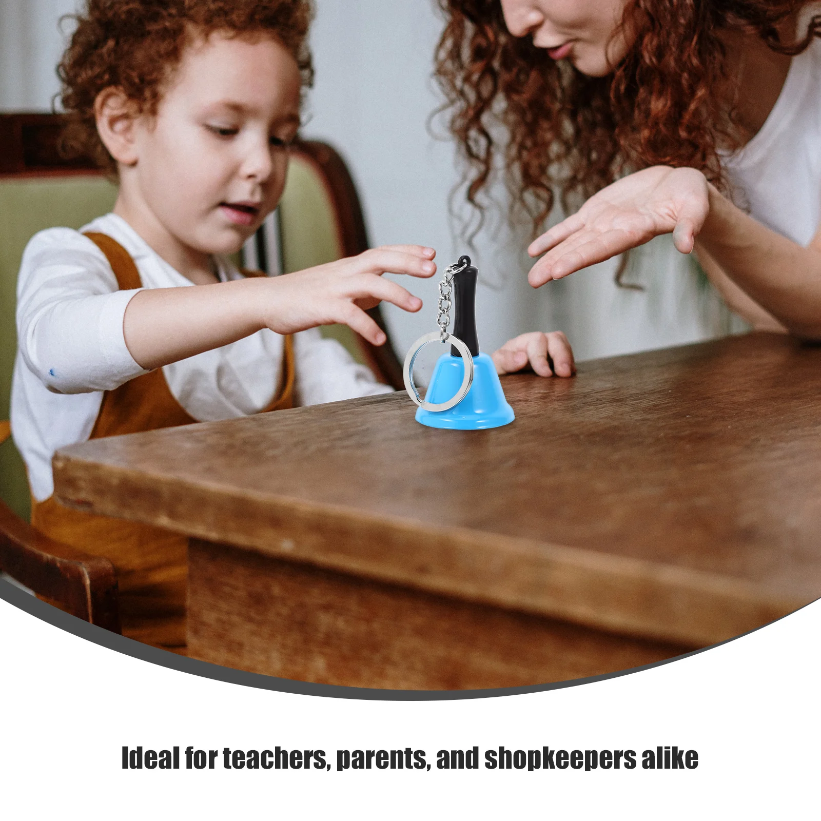 

Metal Hand Rock Keychain Bell Blue Mini Jingle Child Reception Hotel Kids School Shopkeeper Cowbell Decorative Teacher