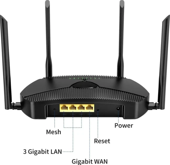 Tenda Router WiFi 6 2.4/5GHz Dual Band Gigabit Port Work with Home App Network Cable Wifi Extender AP 4x6dBi Antenna WPA3