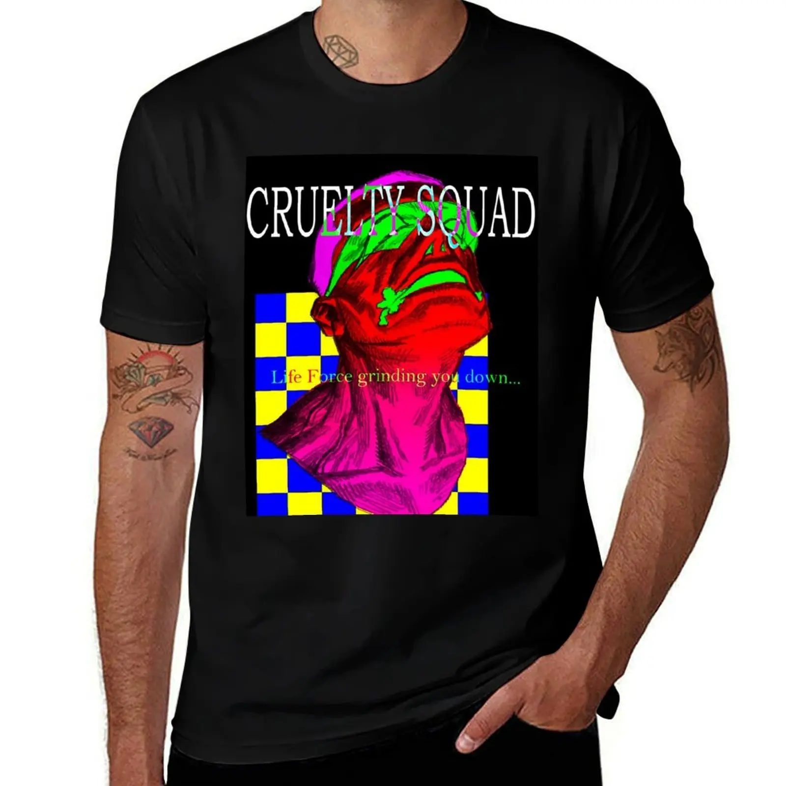 T-shirt « Cruelty Squad Life Force Grinding You Down » pour la gym, grande taille