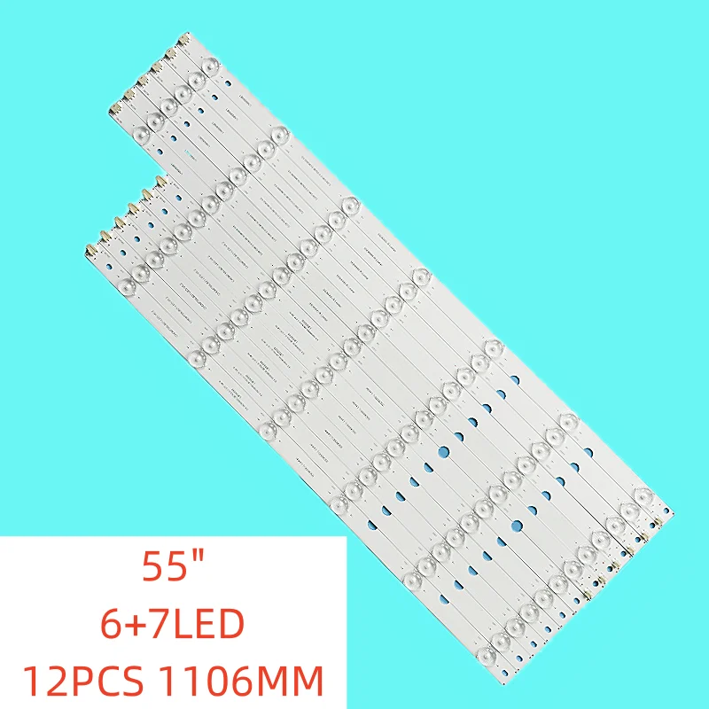 

12PCS/SET New LED Backlight for Changhong 55"TV 55A1U 55U1 55U3C 55A1U UD55D6000I LB-C550U15-E2-L-LD2 R CHDMT55LB21 CHDMT55LB20