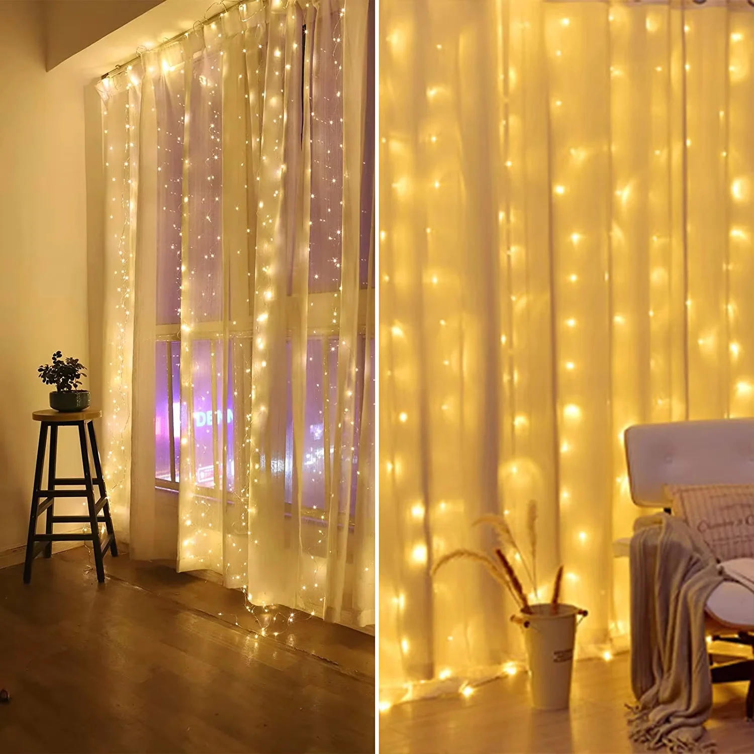 3M String Lights Holiday Wedding Fairy Light Garland Lights for Bedroom  8Mode Remote Control Curtain LED Christmas Decoration
