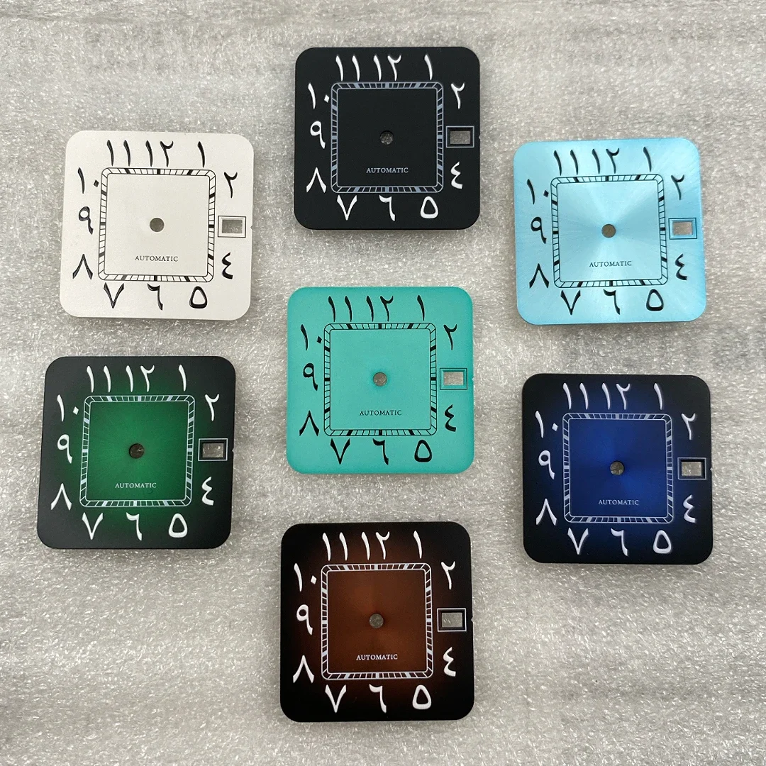 26.9mm Catr Date Dial S Custom DIY Square Dial Roma/Arabic Numeral Dial Square Watch Fit NH35 NH36 Movement Watch Accessories