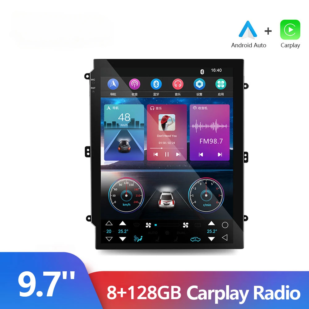 

9.7'' Vertical Screen Radio 32GB Carplay Car Radio Car MP5 Palyer RDS Wireless Carplay Android Auto 2Din Universal Stereo