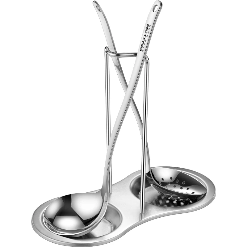 

Ultra Thick Pure 304 Stainless Steel Soup Ladle and Colander LFGB Certification Hotpot Partner Reflective Banquet Serving Spoon