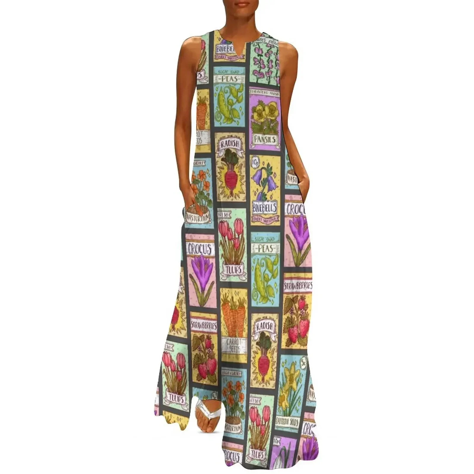 

Cute Spring Seed Packet - Cottagecore Design Long Dress elegant dresses for women clothes for women sexy dress for women Dress