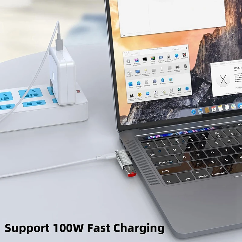 Adaptador Smart-2 en 1 USB C a USB 3,1 con puerto de carga tipo C de 100W, convertidor OTG Thunderbolt 4/3 para Steam Deck, Rog Ally