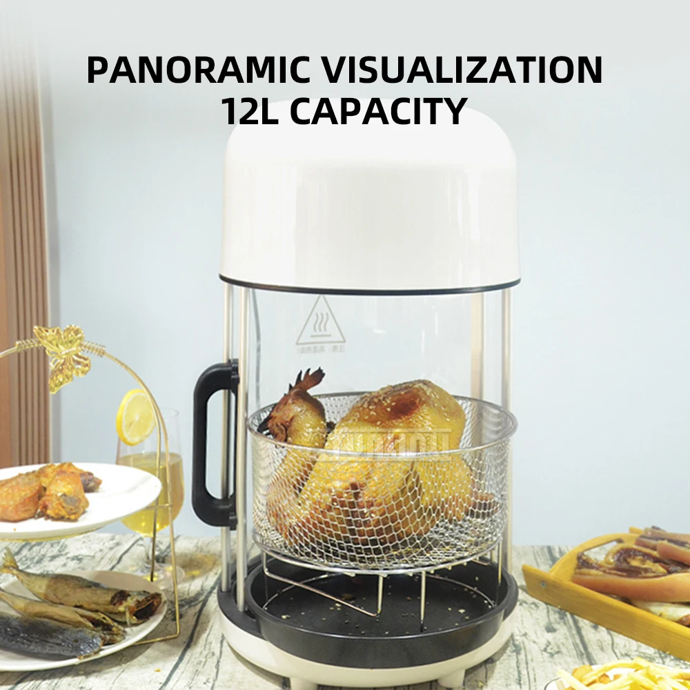 12L Electric Air Fryer Oven Multi-functional with Large Capacity Smart Touchscreen Kitchen Appliance for Healthy Cooking