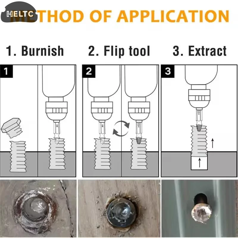 Damaged Screw Extractor Set HSS Drill Bit Stripped Broken Remover Small Easily Quickly Take Out Kit Easy Demolition Power Tools