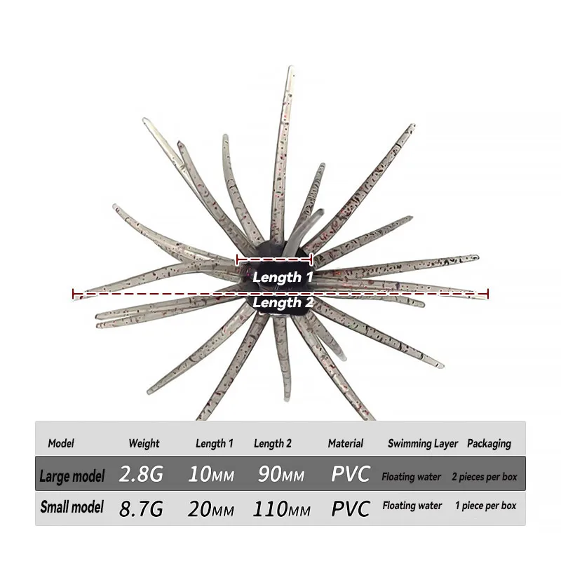 Bazooka 2.8g/8.7g Fishing Lure Simulated Sea Urchin Lures Soft Silicone  Bait For Bream Sea Bass mandarin fish Tilapia Gears