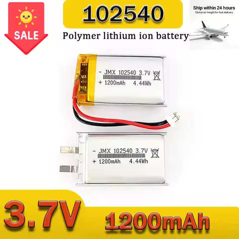 3.7V 102540 Lithium Battery 1200mAh Polymer Battery + PCB Protection Board for GPS Locator Mp3/Mp4 Device Rechargeable Battery
